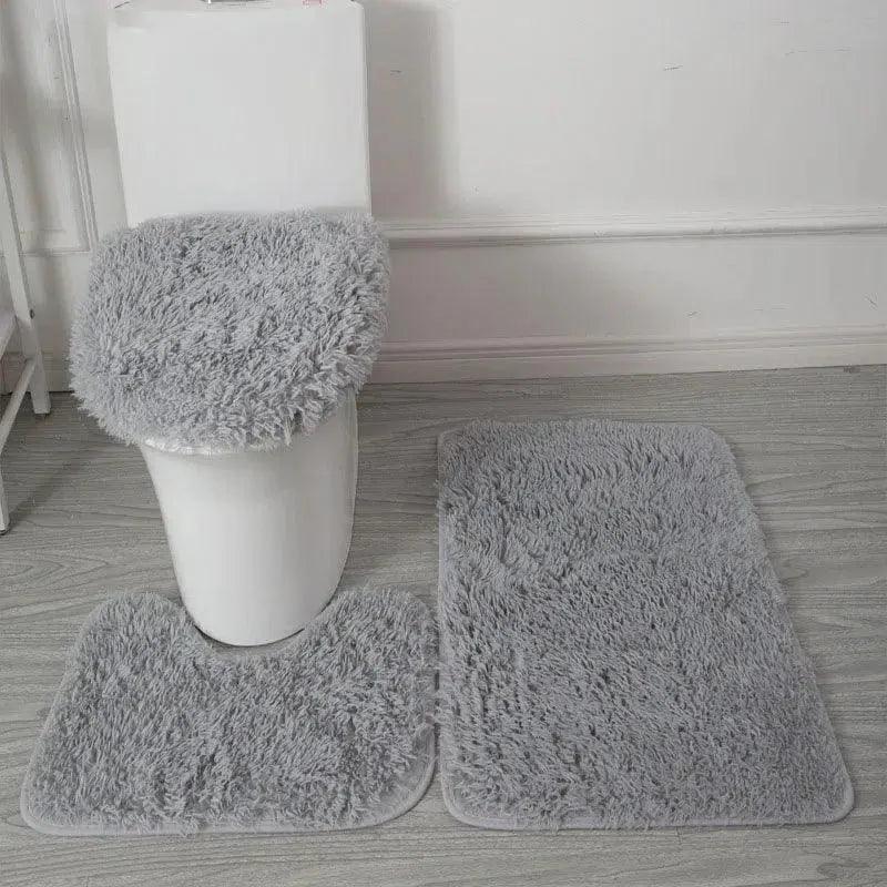 Conjunto de Tapetes 3 Peças Antiderrapantes de Microfibra Ultra Macio