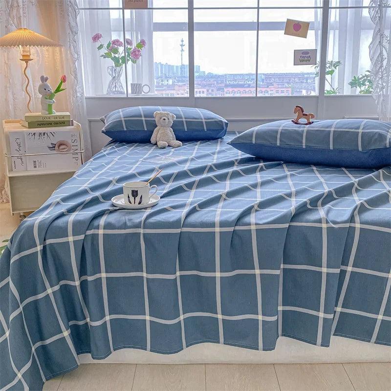 Lençol de Algodão Xadrez Kasa e Co   Estilo e Conforto para sua Cama