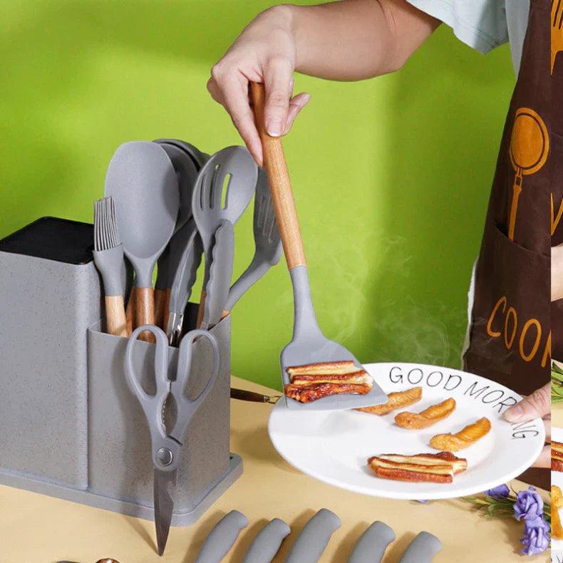 Kit de Utensílios Premium de Silicone 19 Peças