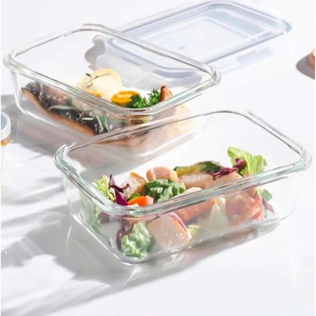 Kit Potes de Vidro Hermético Retangular 5 ou 10 Unidades