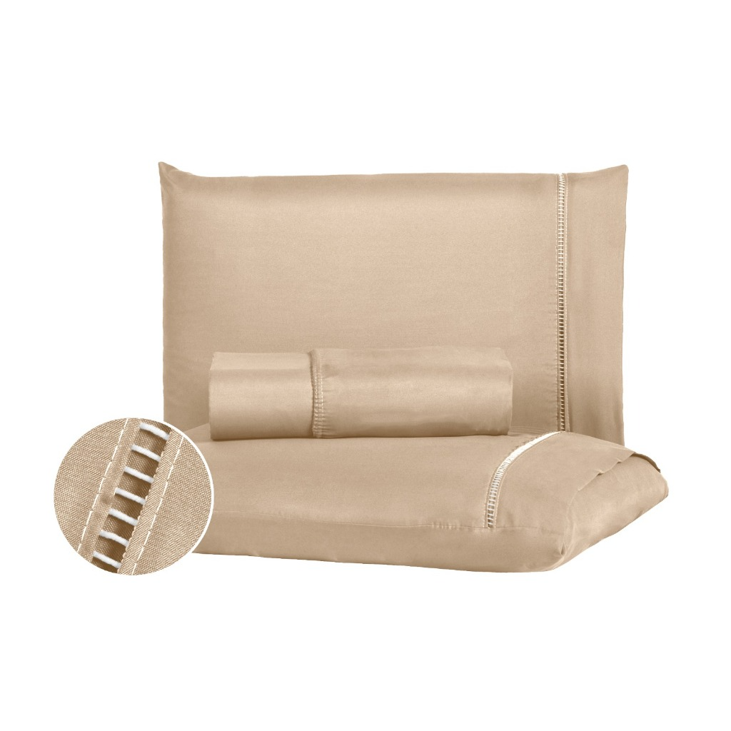 Jogo de Lençol de Elástico Soft + Kit de Fronhas- 100% Poliéster