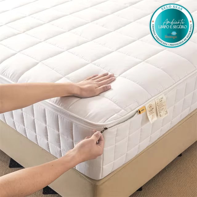 COMPRE 1 LEVE 2 - Capa Protetora de Colchão com Zíper - Impermeável - Algodão 1000 Fios - [MEGA OFERTA]