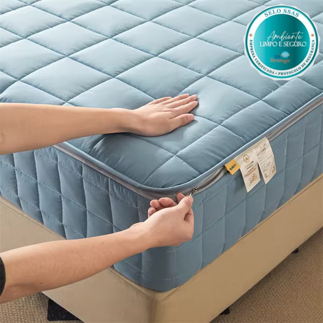 COMPRE 1 LEVE 2 - Capa Protetora de Colchão com Zíper - Impermeável - Algodão 1000 Fios - [MEGA OFERTA]