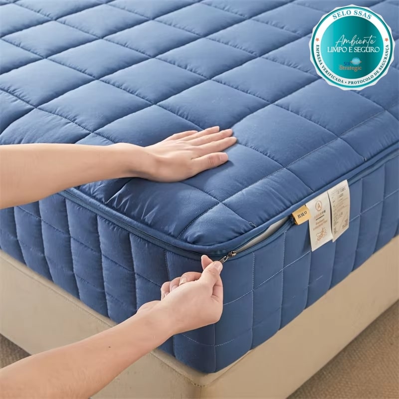 COMPRE 1 LEVE 2 - Capa Protetora de Colchão com Zíper - Impermeável - Algodão 1000 Fios - [MEGA OFERTA]