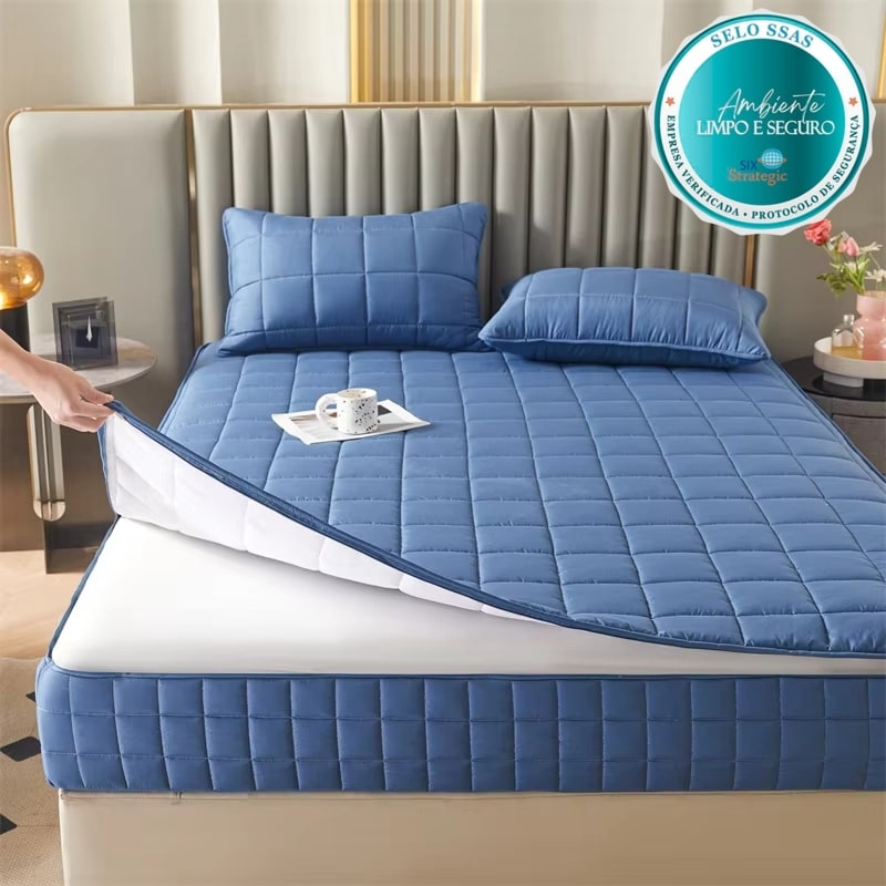COMPRE 1 LEVE 2 - Capa Protetora de Colchão com Zíper - Impermeável - Algodão 1000 Fios - [MEGA OFERTA]