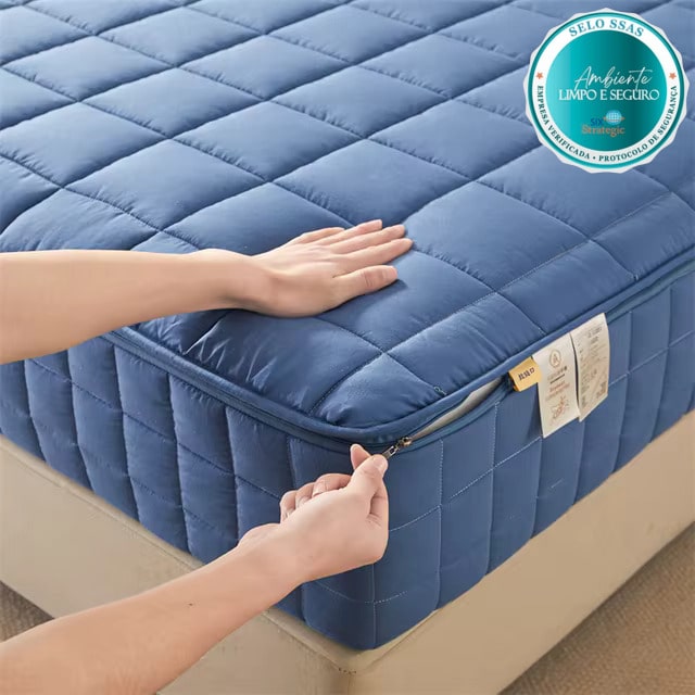 COMPRE 1 LEVE 2 - Capa Protetora de Colchão com Zíper - Impermeável - Algodão 1000 Fios - [MEGA OFERTA]