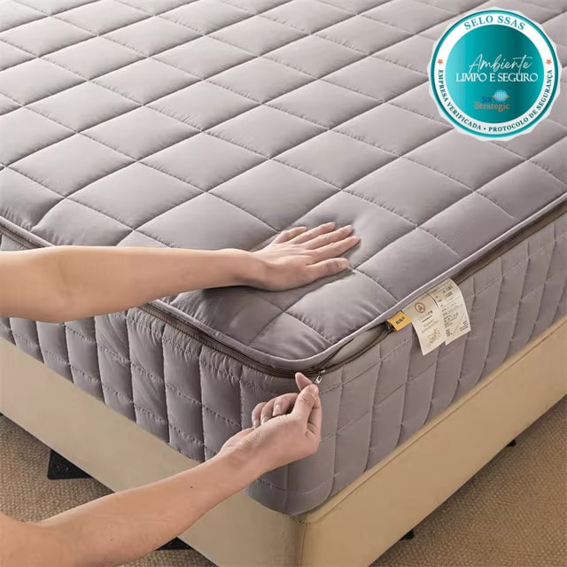 COMPRE 1 LEVE 2 - Capa Protetora de Colchão com Zíper - Impermeável - Algodão 1000 Fios - [MEGA OFERTA]