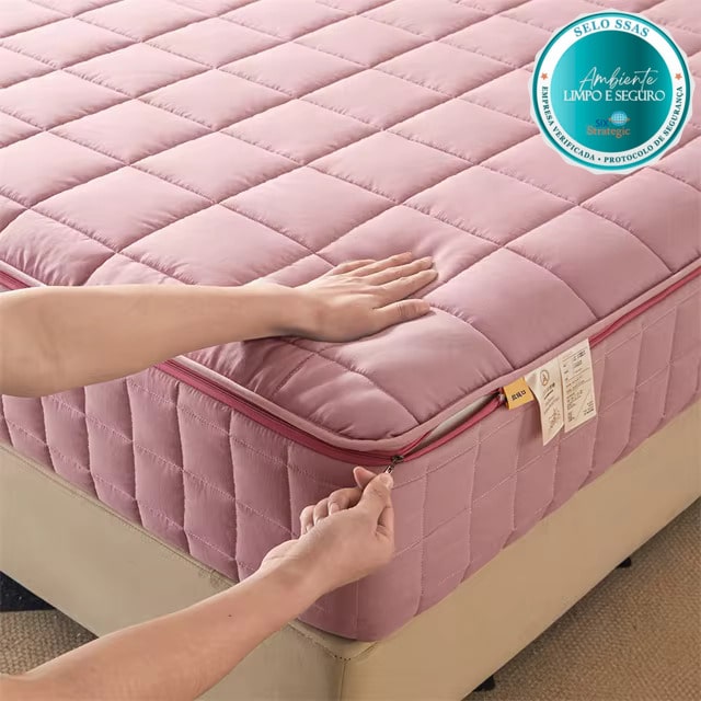 COMPRE 1 LEVE 2 - Capa Protetora de Colchão com Zíper - Impermeável - Algodão 1000 Fios - [MEGA OFERTA]
