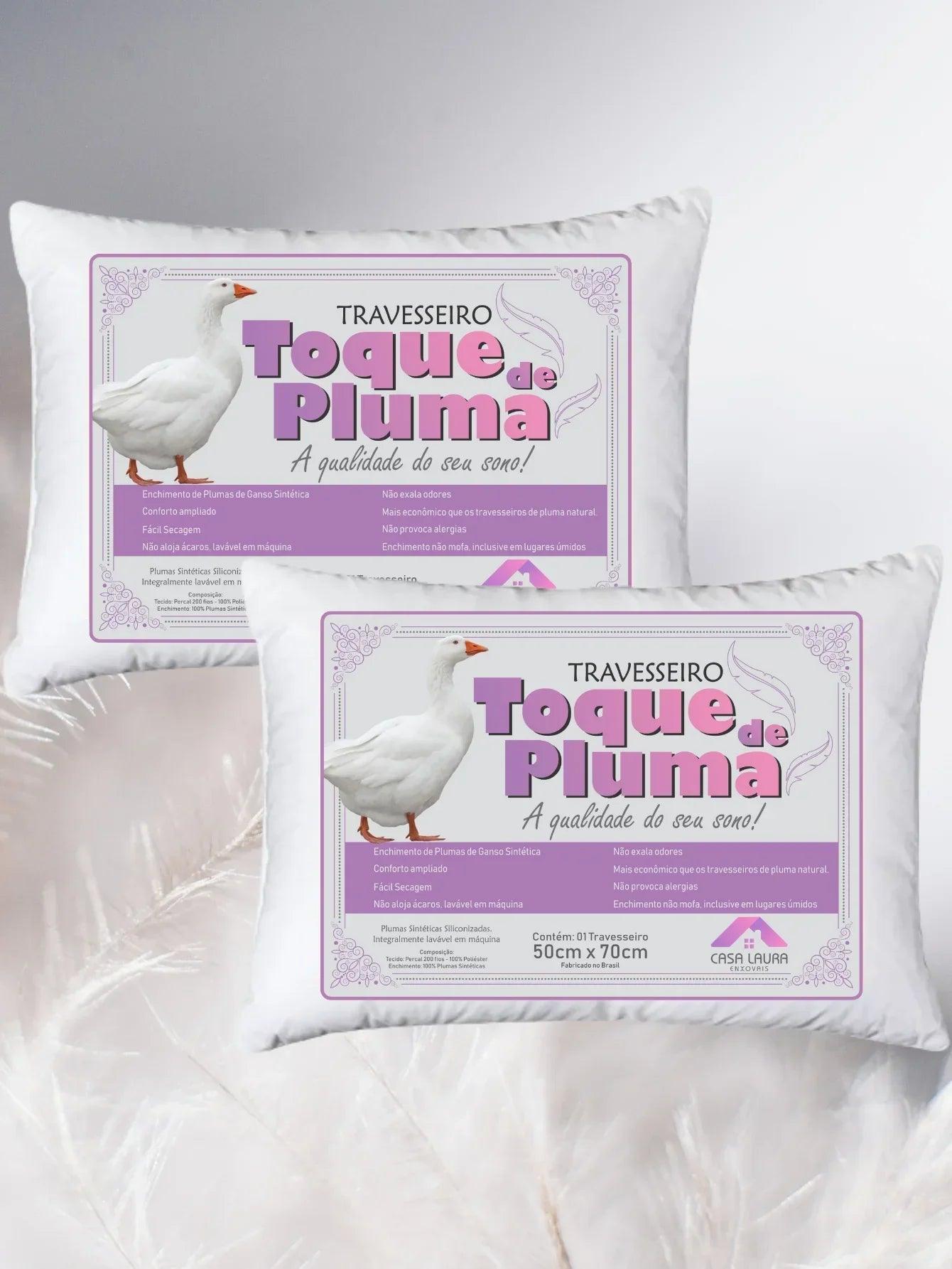 Kit 2 Travesseiros de Pluma de Ganso | Premium