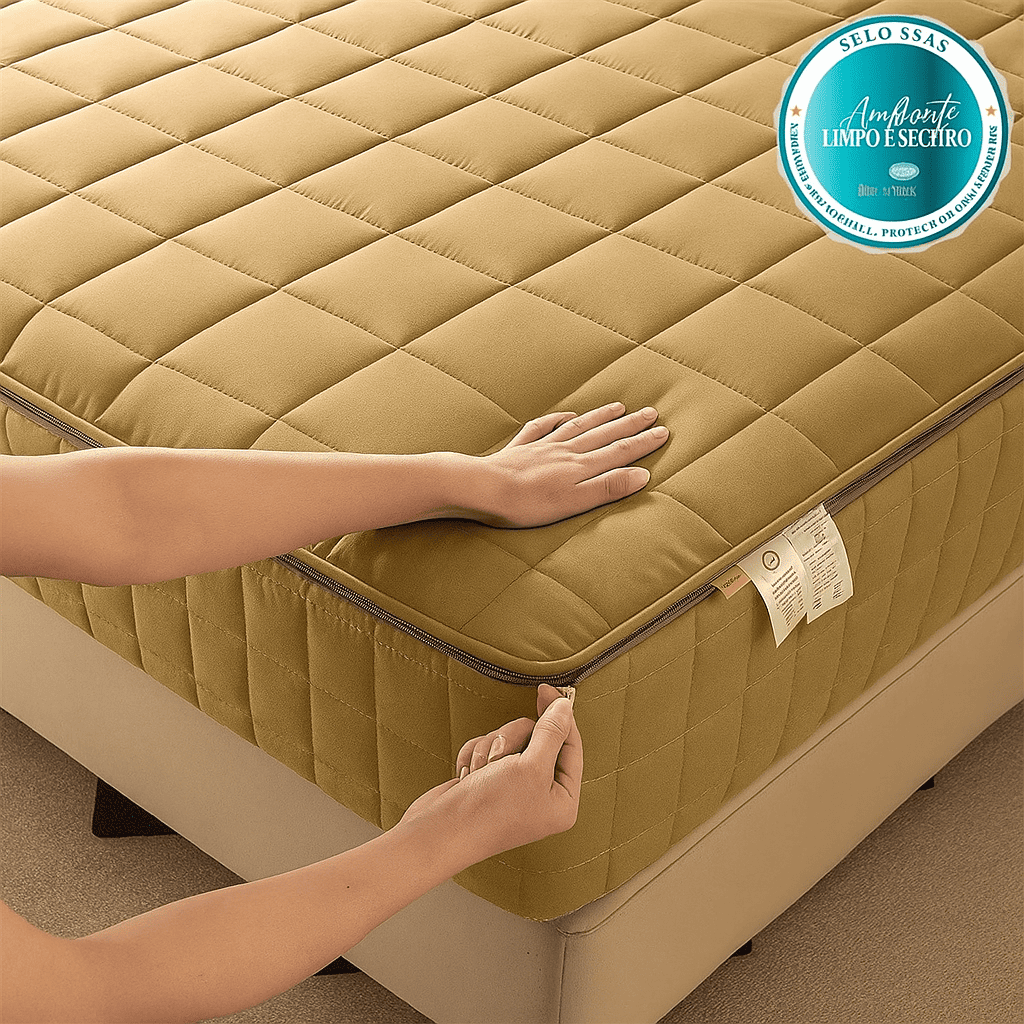 COMPRE 1 LEVE 2 - Capa Protetora de Colchão com Zíper - Impermeável - Algodão 1000 Fios - [MEGA OFERTA]