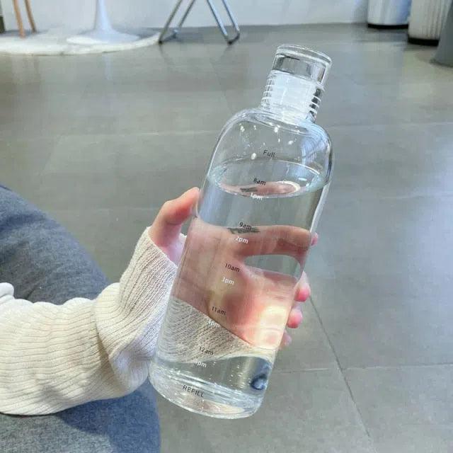 Garrafa de Vidro com Marcador 500 ou 700ml