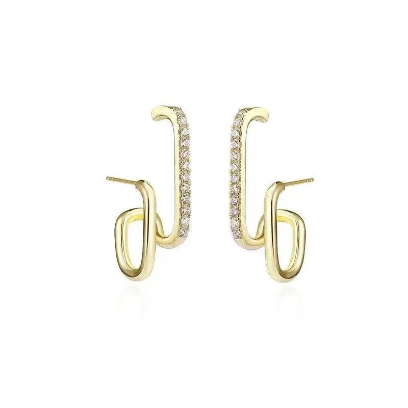 Brincos Luxuosos - Caravejado de Zicônias - Banhado a ouro 18K