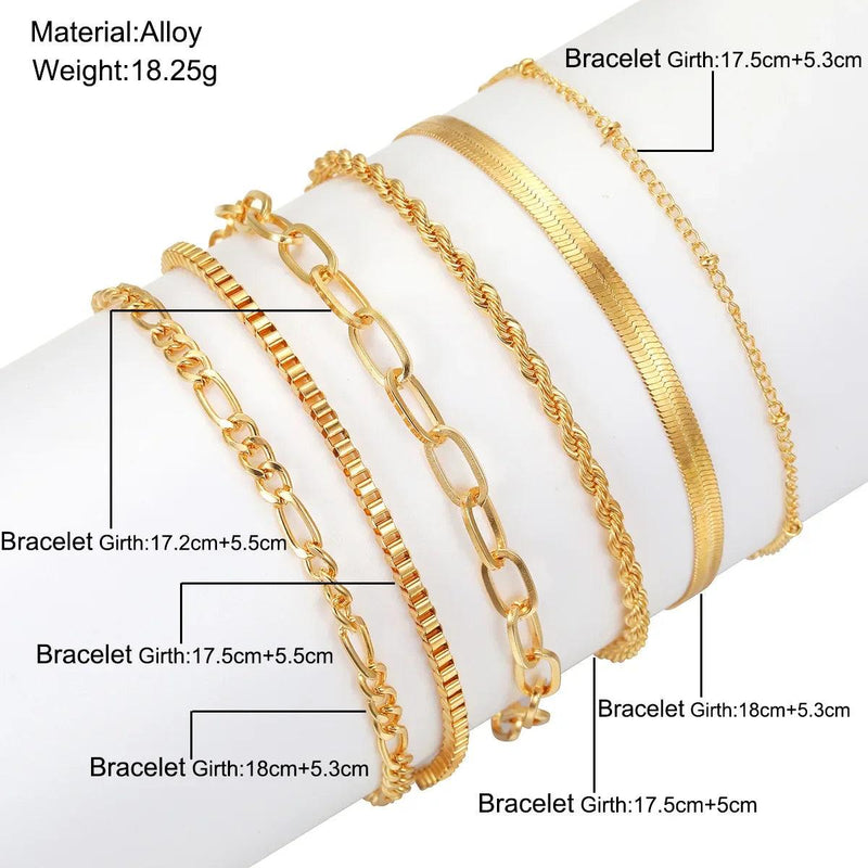 Kit Pulseiras Simples Aurora - Banho em ouro 18k