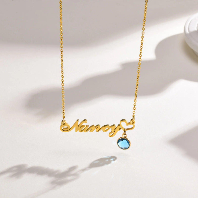 Colar personalizável - Pedra de aniversário - Banho em ouro 18k