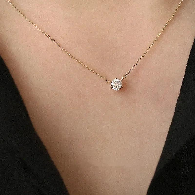 Colar Ponto De luz - Zircônia - Banho em Ouro 24k