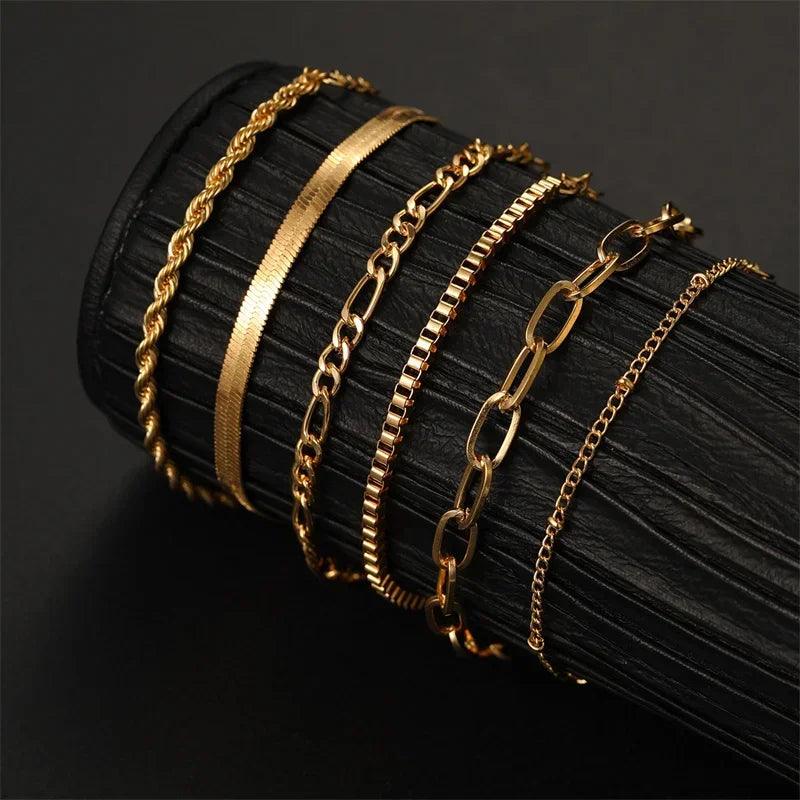 Kit Pulseiras Simples Aurora - Banho em ouro 18k