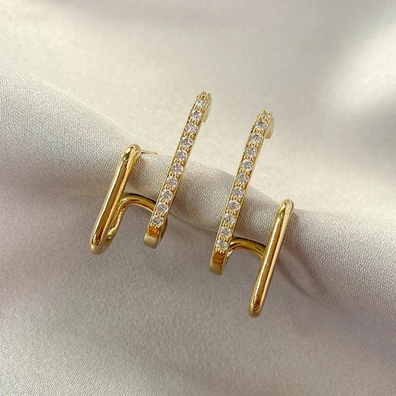 Brincos Luxuosos - Caravejado de Zicônias - Banhado a ouro 18K