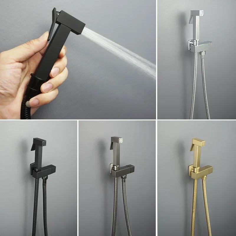 Pulverizador De Banheiro - Portátil Preto - Aço Maciço