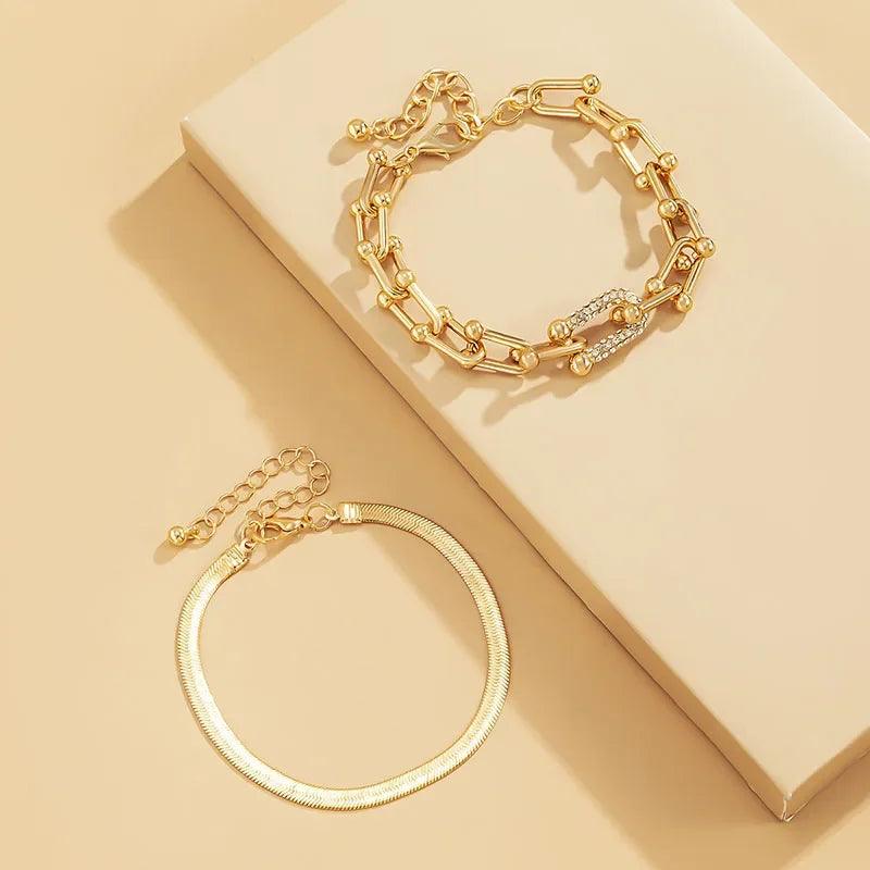 Pulseira Dupla Aurora - Banho em ouro 18k
