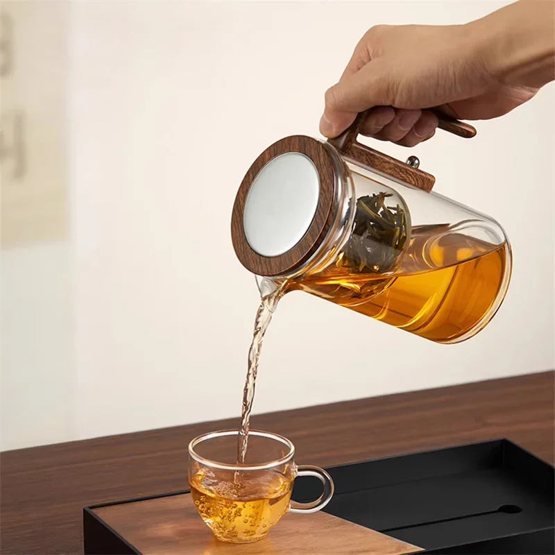 Bule de Vidro com Infusor - Para Cafés e Chás