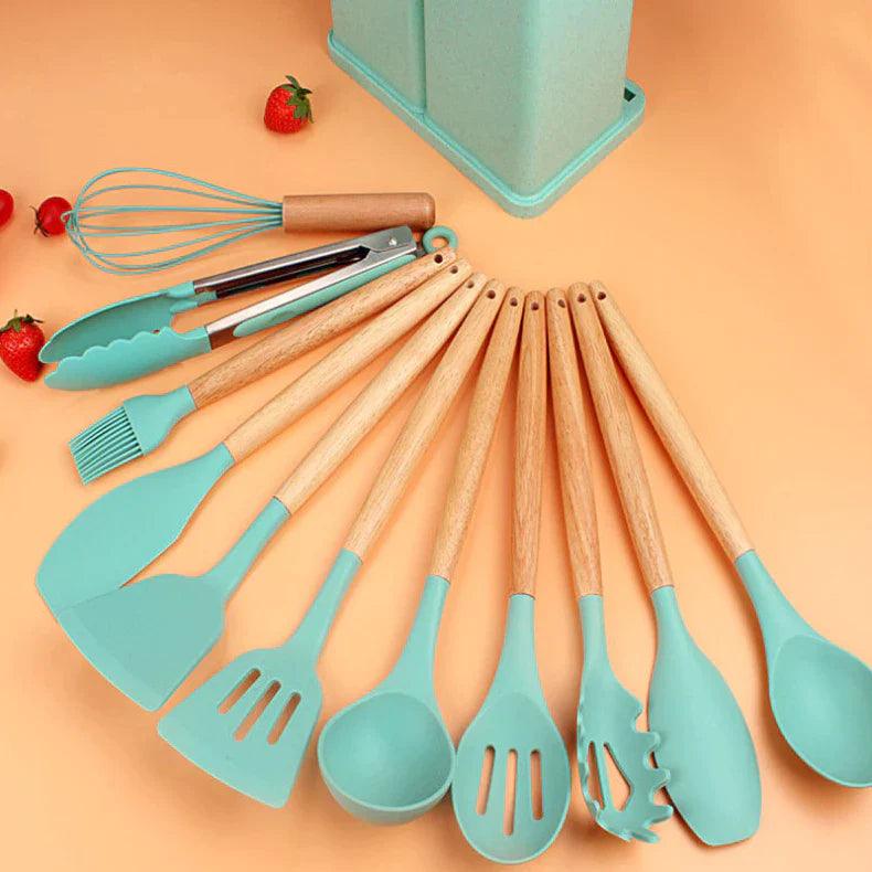 Kit de Utensílios  Premium de Silicone 19 Peças
