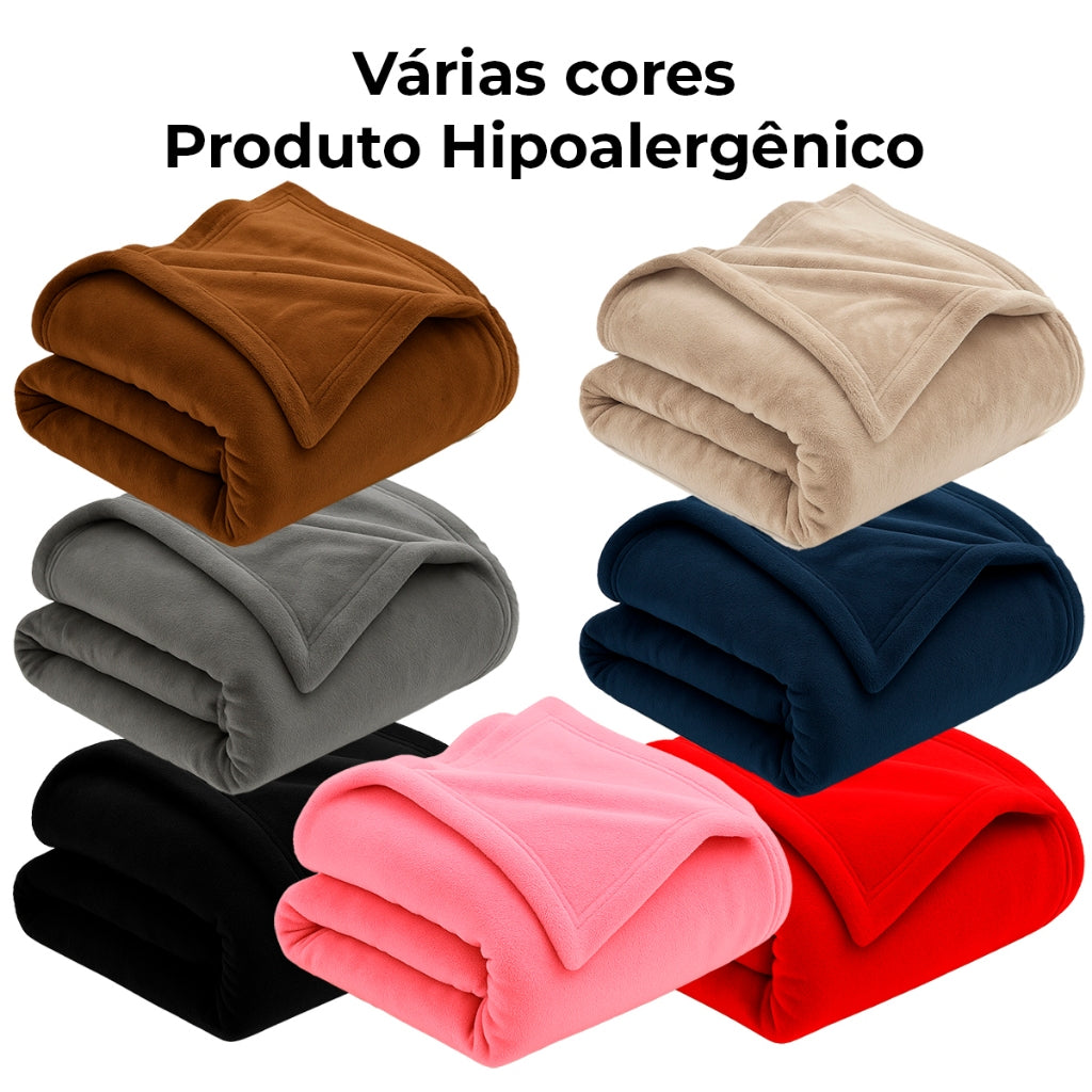 Kit Promocional - 3 Manta Microfibra Soft -  Felpudo Aconchegante Antialérgica