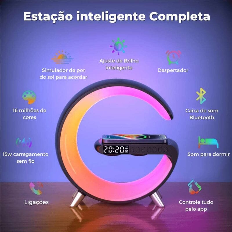 G-Speaker Smart Station Luminária, Alto Falante e Carregador Sem Fio